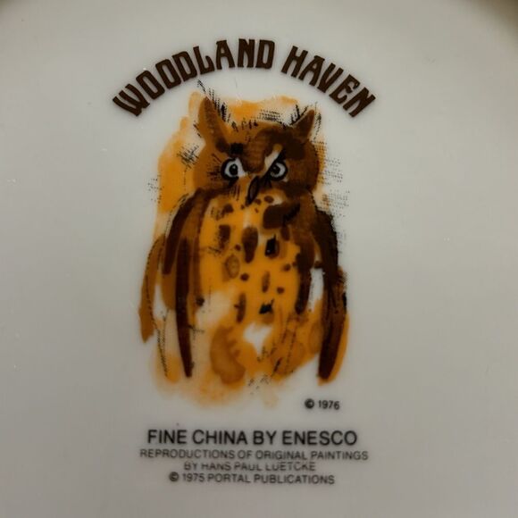 WOODLAND HAVEN ENESCO VINTAGE 1976 COLLECTOR‎ PLATE HANS PAUL LUETCKE DEER Fawn - Picture 5 of 5